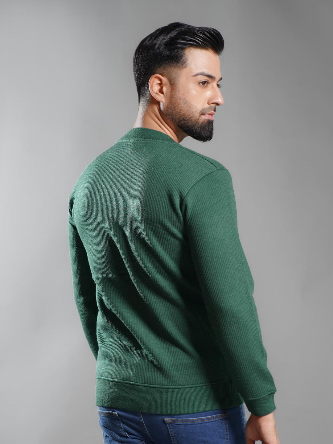 Green Imported Men’s Fleece Sweat Shirt (SSPF-007)