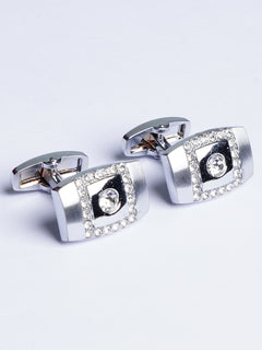 Silver Stone Cufflink (CUFFLINK-495)