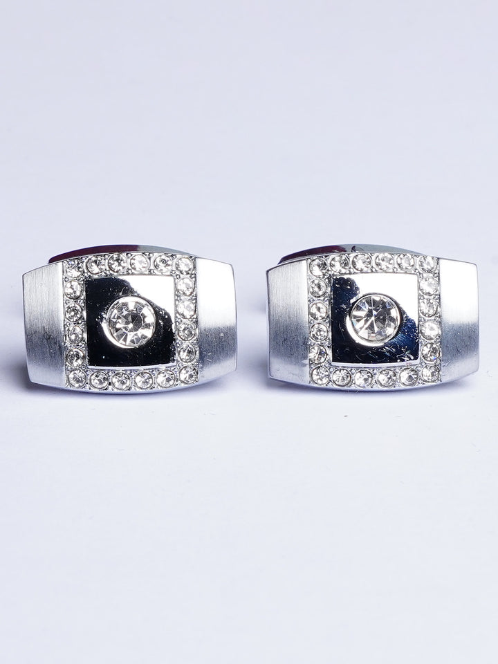 Silver Stone Cufflink (CUFFLINK-495)