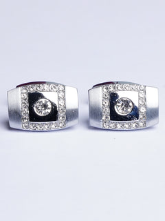 Silver Stone Cufflink (CUFFLINK-495)