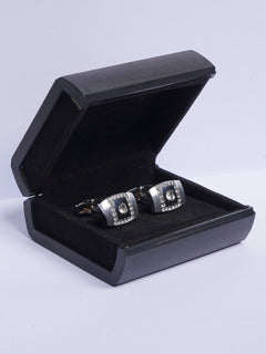 Silver Stone Cufflink (CUFFLINK-495)