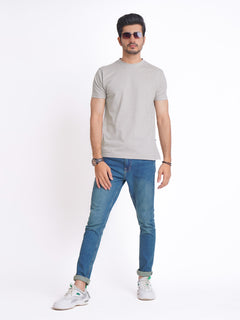 Fawn Self Half Sleeves Men’s Round Neck T-Shirt (TEE-134)