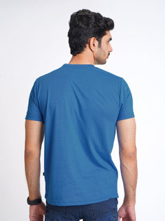 Royal Blue Plain Half Sleeves Men’s Round Neck T-Shirt (TEE-147)