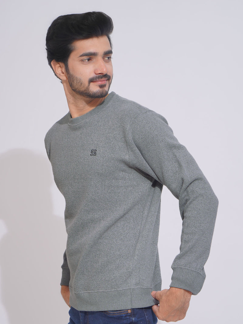 Grey Men’s Fleece Sweat Shirt (TEE-155)