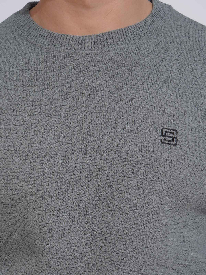 Grey Men’s Fleece Sweat Shirt (TEE-155)