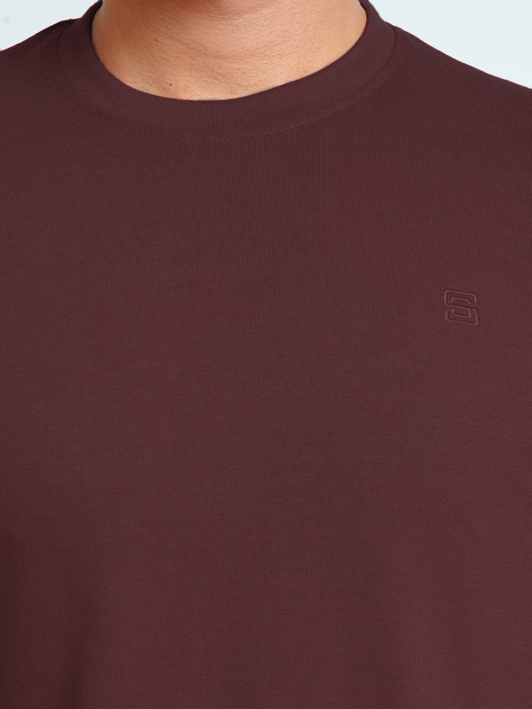 Maroon Half Sleeves Men’s Round Neck T-Shirt (TEE-179)