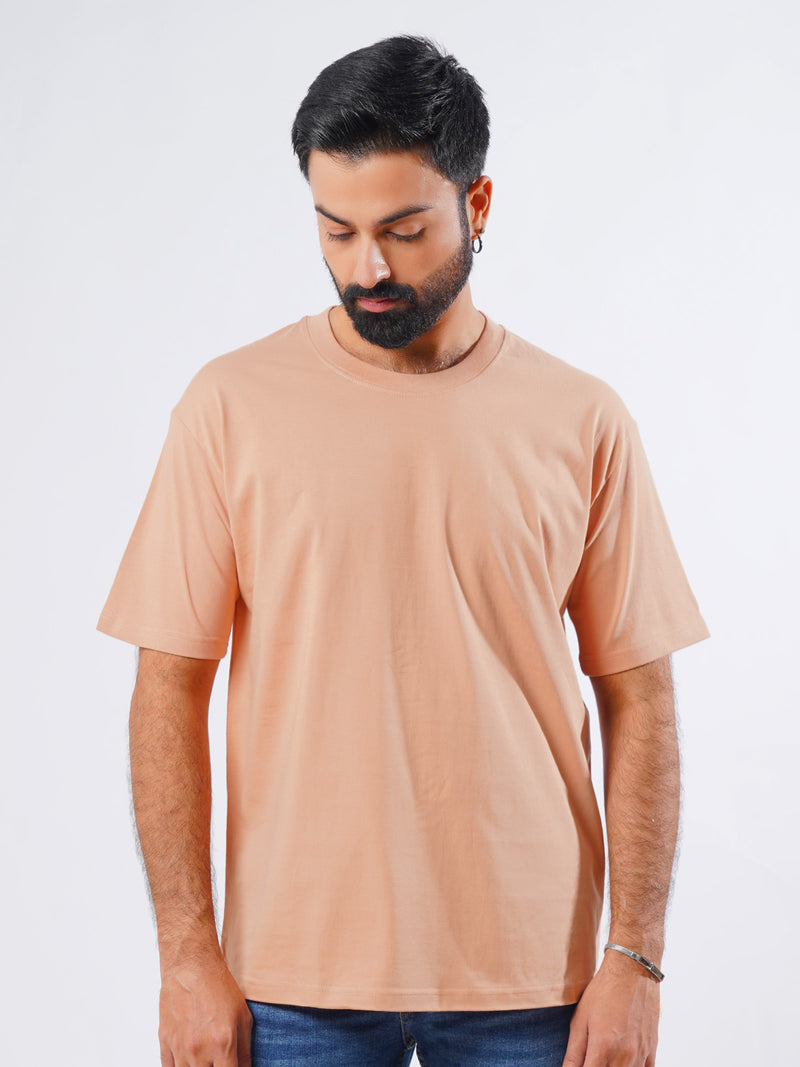 Tea Pink Oversized Men’s Round Neck T-Shirt (TEE-206)