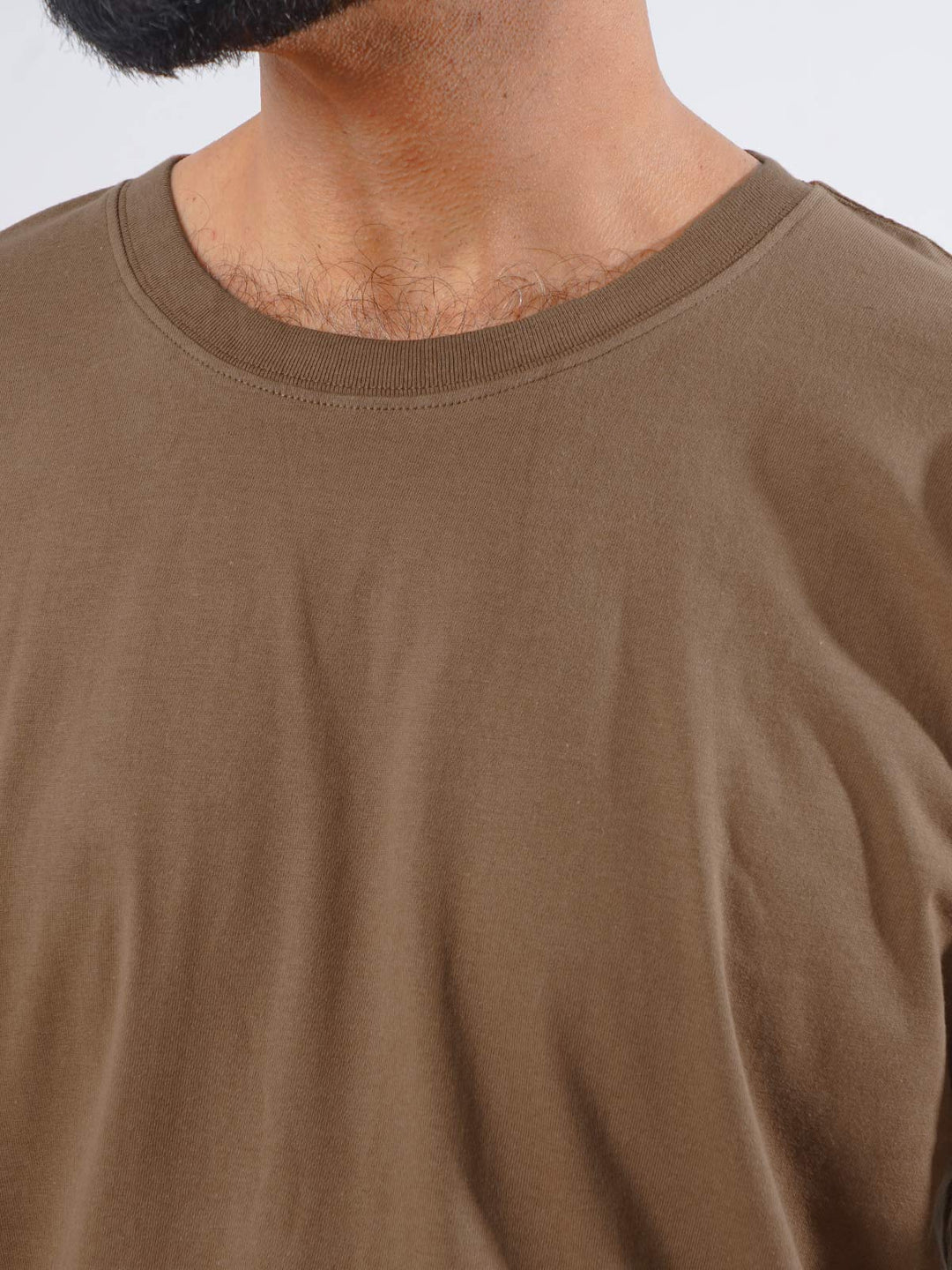 Dark Brown Oversized Men’s Round Neck T-Shirt (TEE-209)