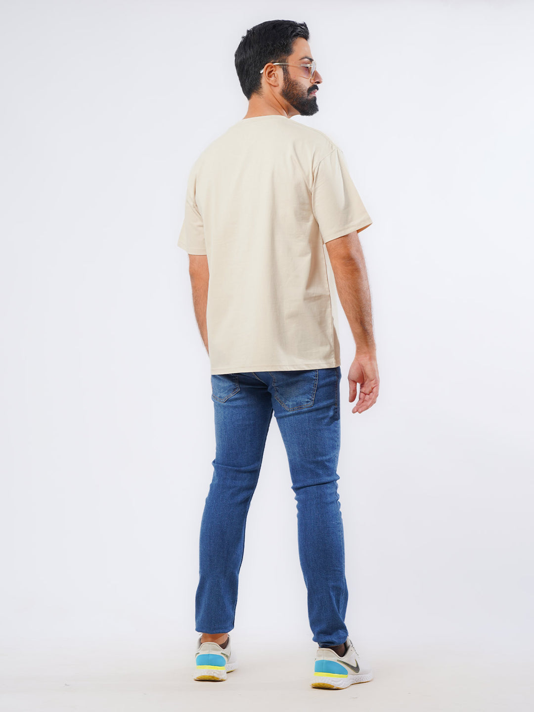 Light Fawn Oversized Men’s Round Neck T-Shirt (TEE-211)