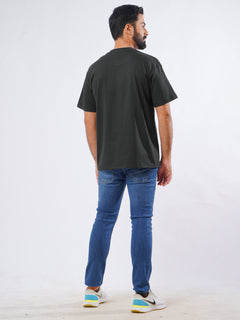 Black Oversized Men’s Round Neck T-Shirt (TEE-212)