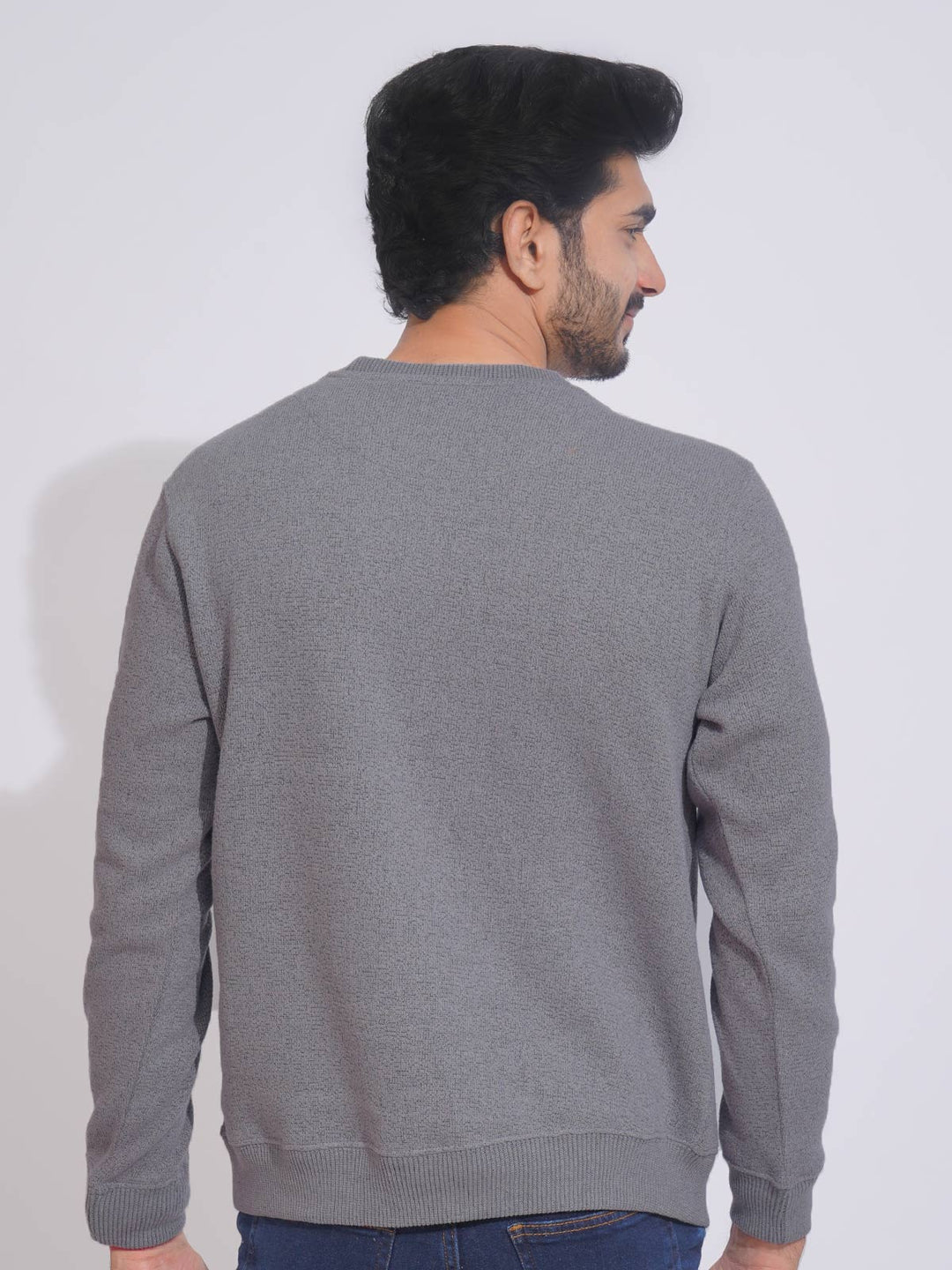 Grey Men’s Fleece Sweat Shirt (TEE-220)