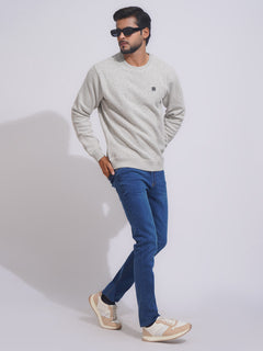 White Men’s Fleece Sweat Shirt (TEE-221)