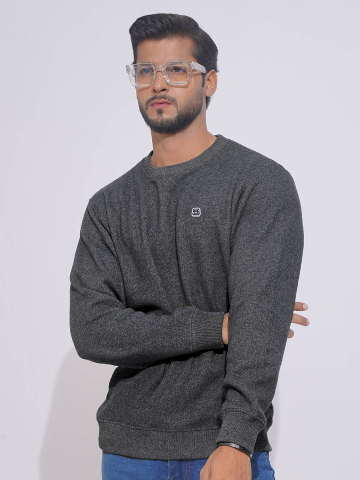 Charcoal Men’s Fleece Sweat Shirt (TEE-222)