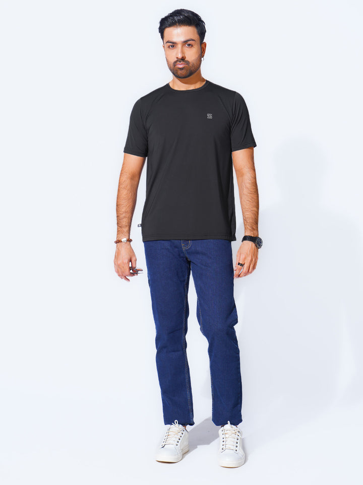 Black Self Premium Dry Fit Crew Neck T-Shirt (TEE-236)