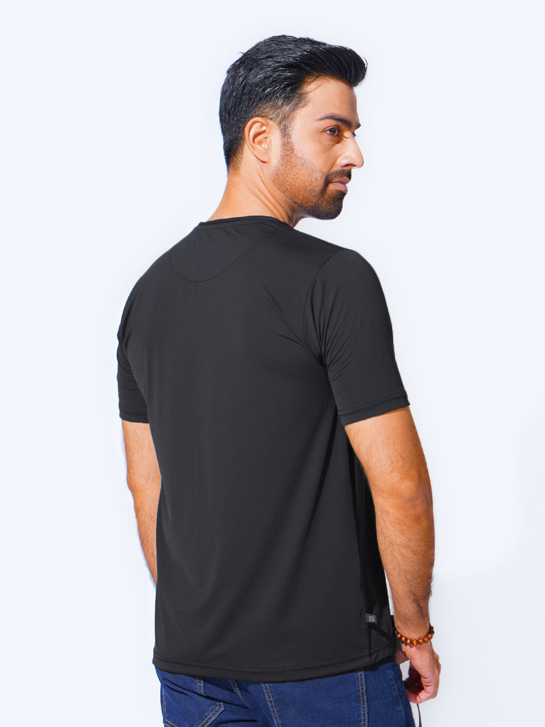 Black Self Premium Dry Fit Crew Neck T-Shirt (TEE-236)