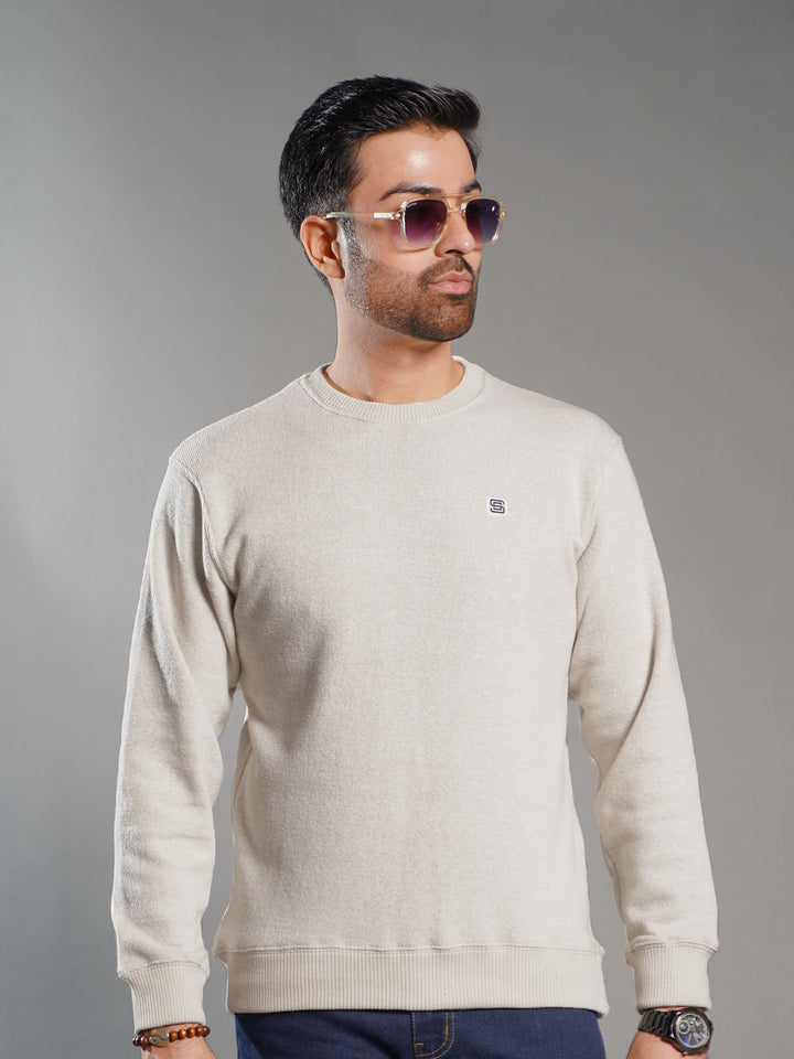 Light Brown Men’s Fleece Sweat Shirt (TEE-239)