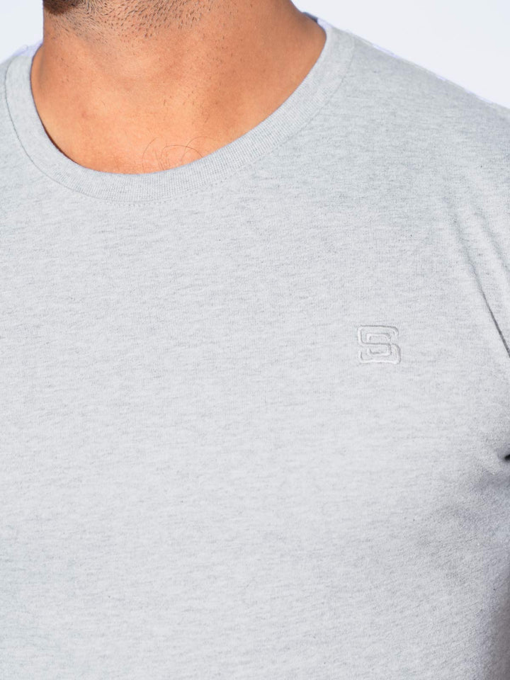 Light Grey Half Sleeves Men’s Round Neck T-Shirt (TEE-248)