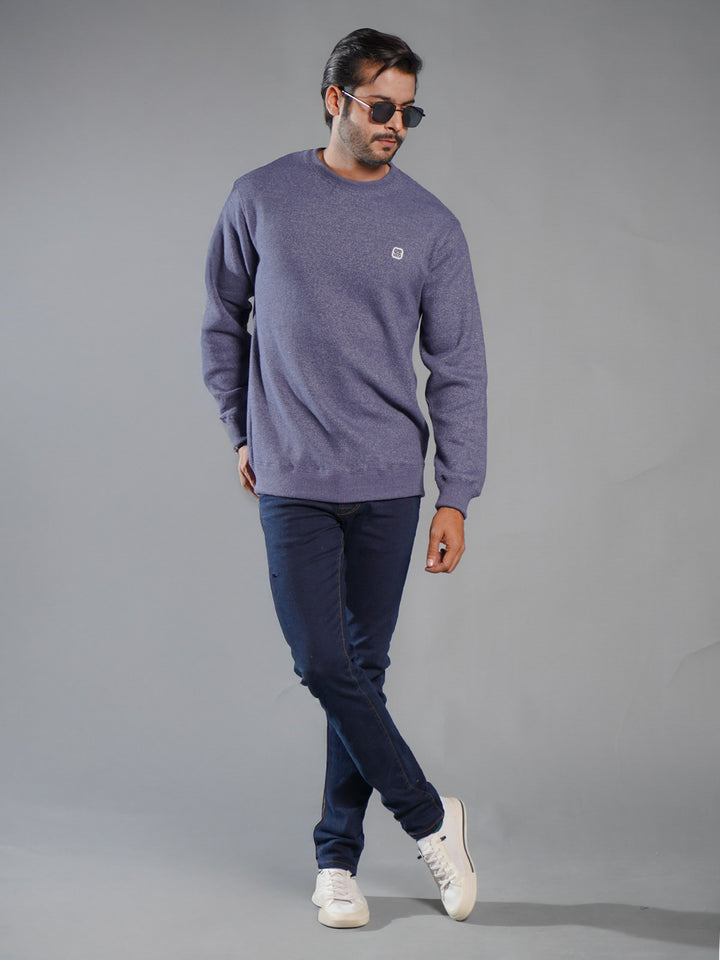 Blue Men’s Fleece Sweat Shirt (TEE-249)