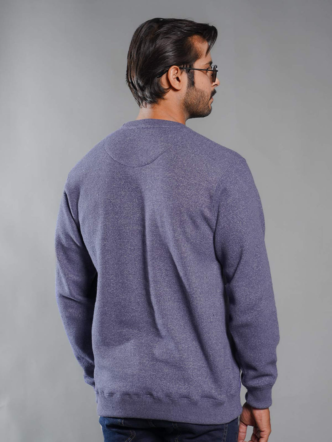 Blue Men’s Fleece Sweat Shirt (TEE-249)