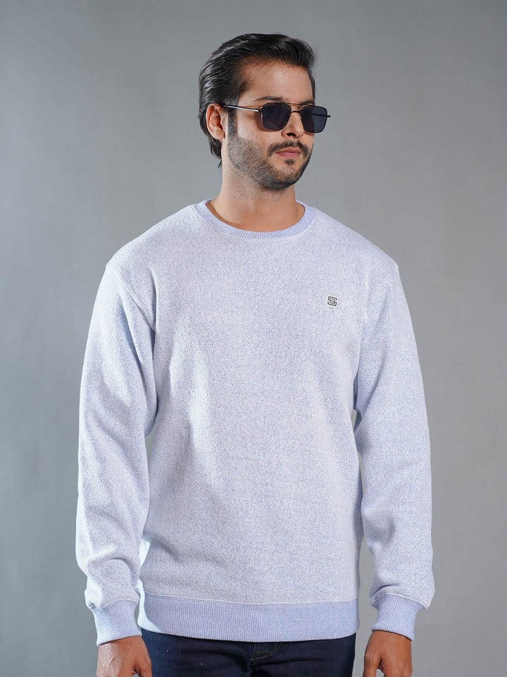 Sky Blue Men’s Fleece Sweat Shirt (TEE-250)