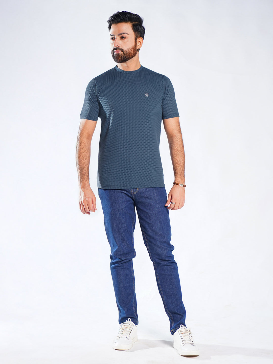 Teal Self Premium Dry Fit Crew Neck T-Shirt (TEE-251)