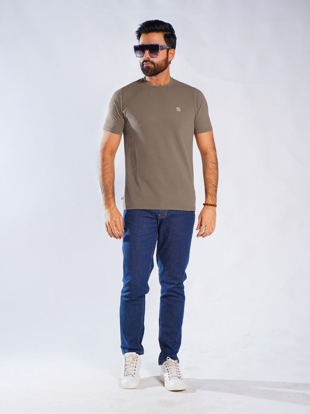 Brown Self Premium Dry Fit Crew Neck T-Shirt (TEE-255)