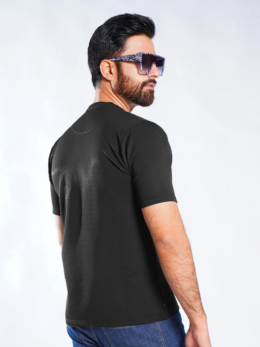 Black Self Premium Dry Fit Crew Neck T-Shirt (TEE-257)