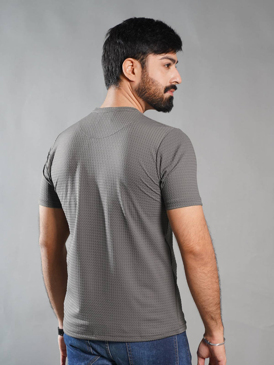 Light Grey Self Premium Dry Fit Crew Neck T-Shirt (TEE-265)