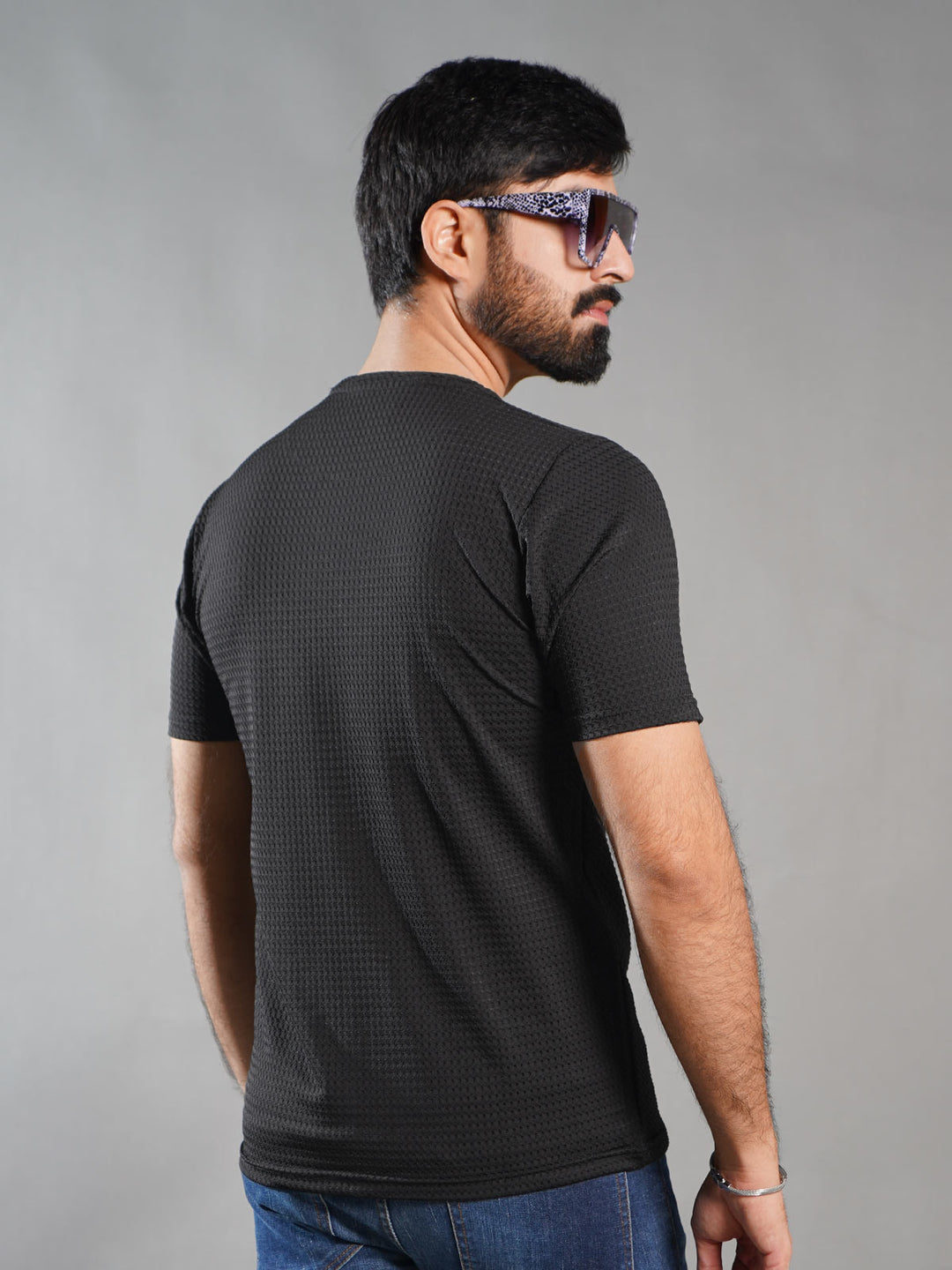 Black Self Premium Dry Fit Crew Neck T-Shirt (TEE-266)