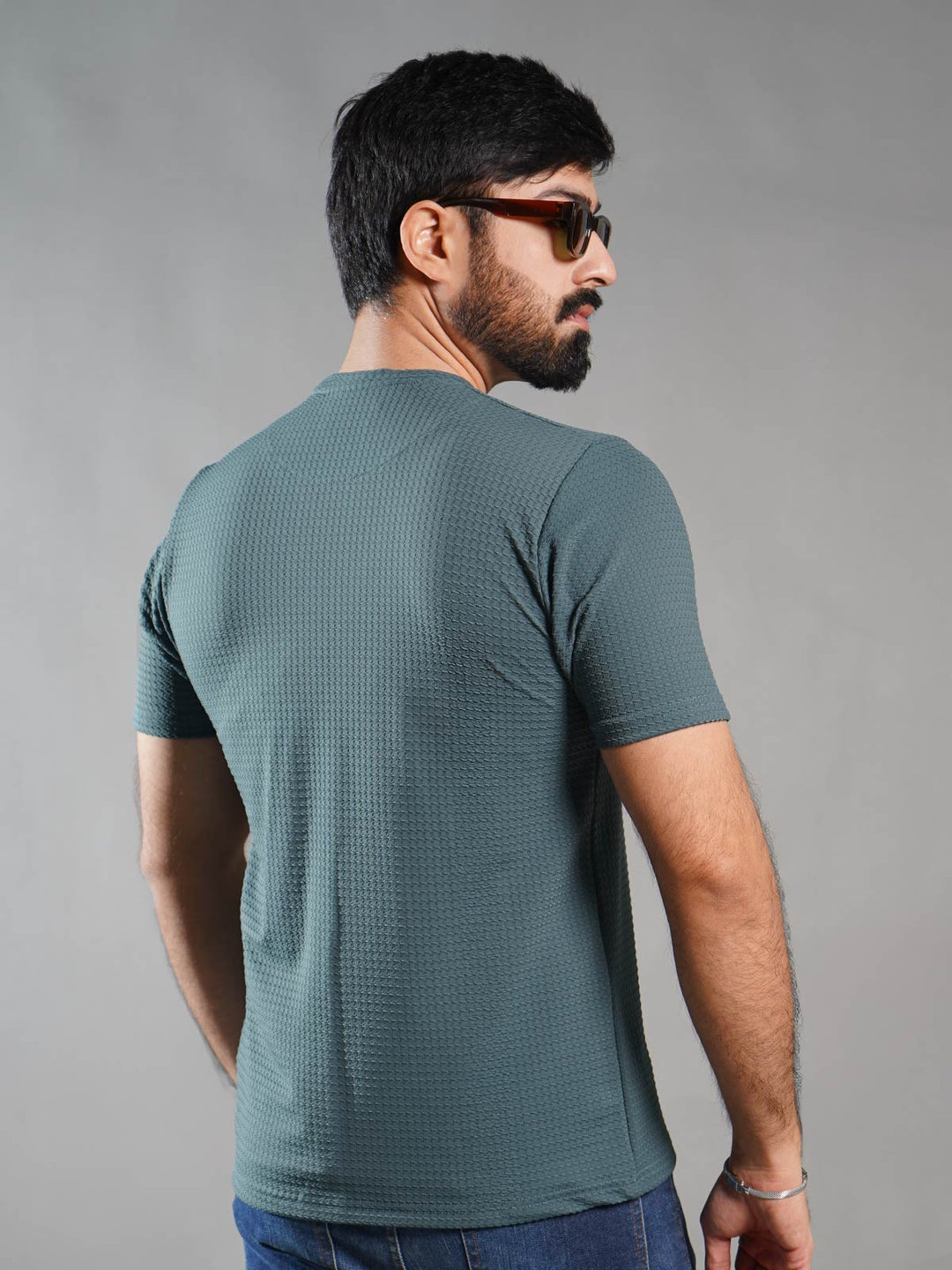 Teal Self Premium Dry Fit Crew Neck T-Shirt (TEE-267)