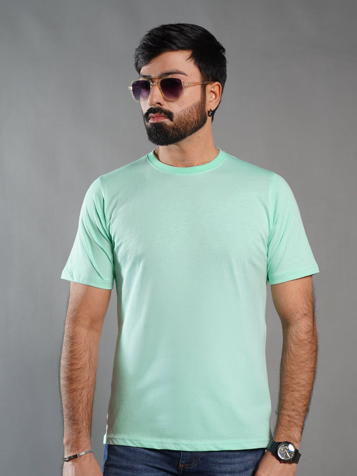 Mint Half Sleeves Men’s Round Neck T-Shirt (TEE-276)