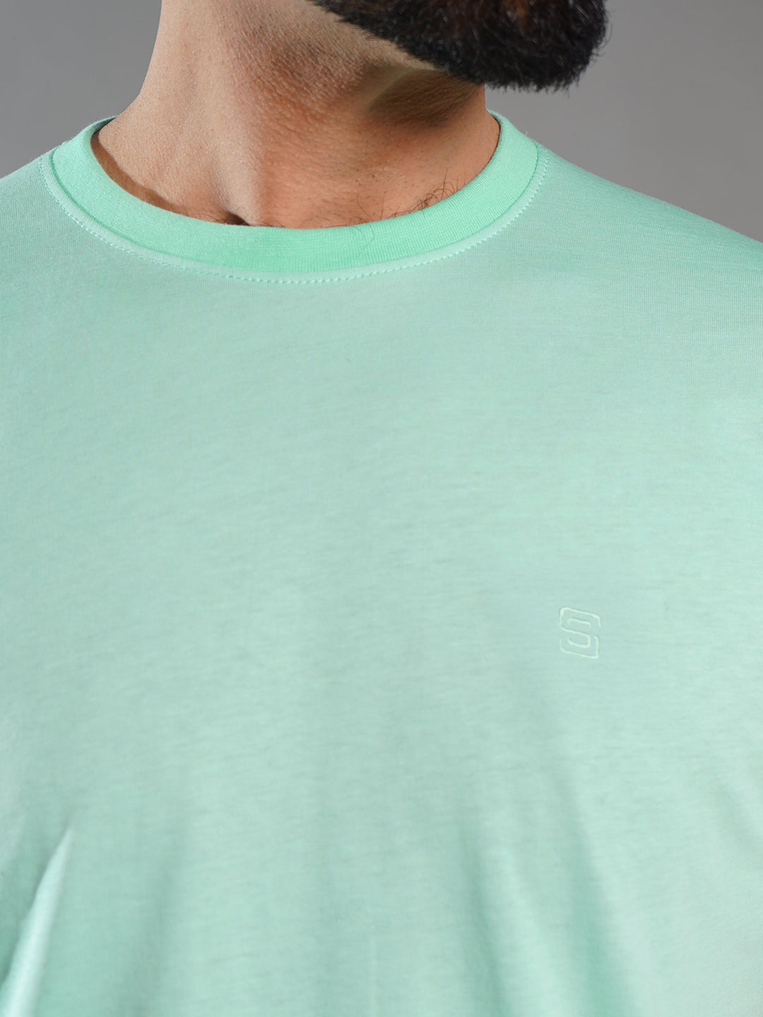 Mint Half Sleeves Men’s Round Neck T-Shirt (TEE-276)