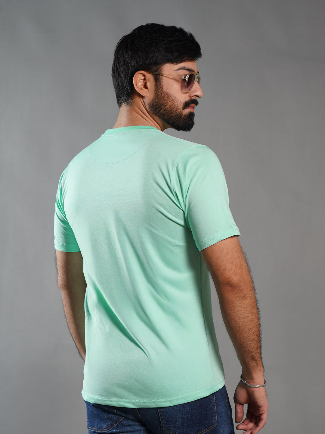 Mint Half Sleeves Men’s Round Neck T-Shirt (TEE-276)