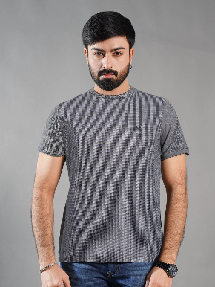 Black Printed Half Sleeves Men’s T-Shirt (TEE-281)