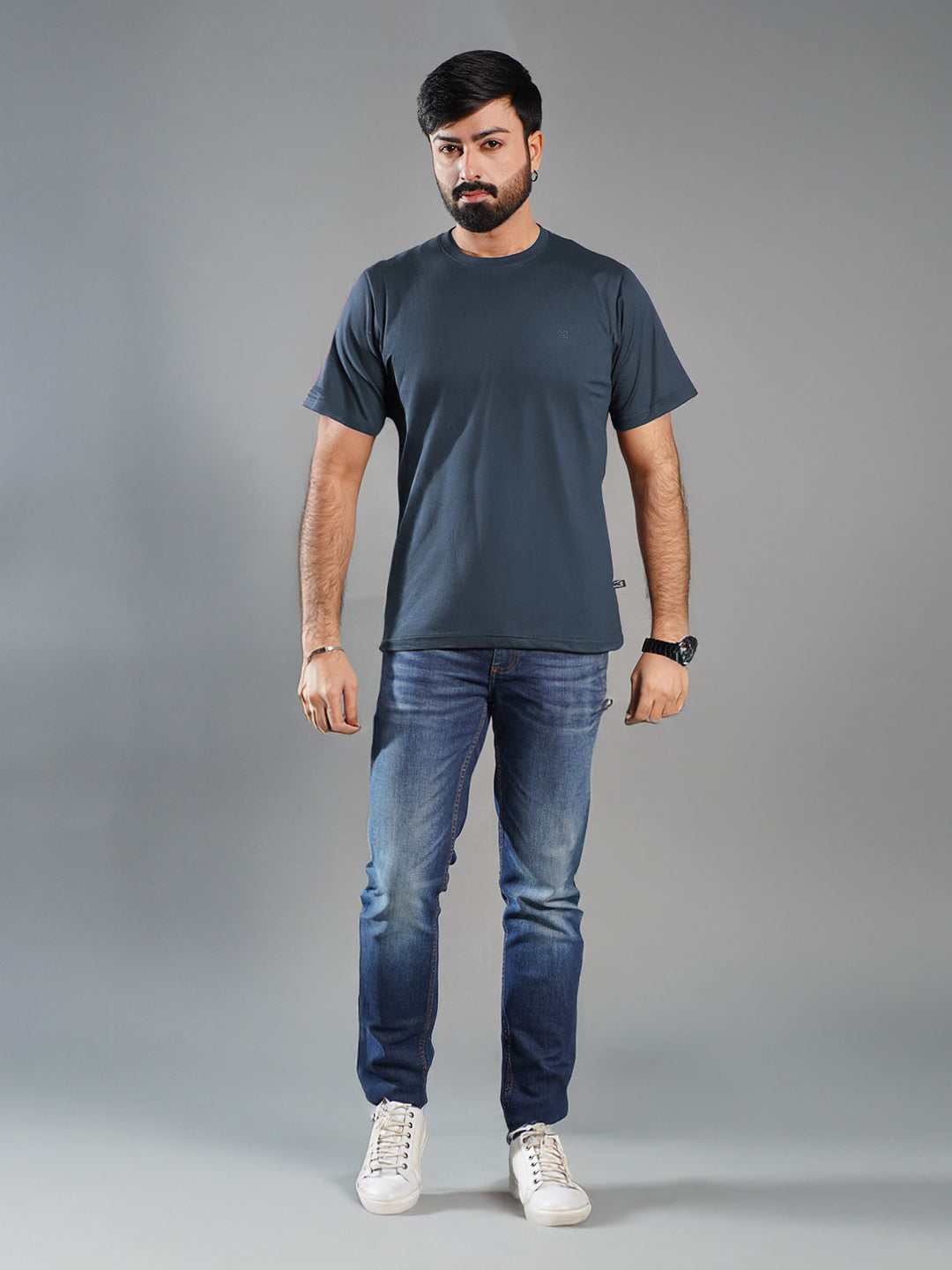 Dark Turquise Half Sleeves Men’s T-Shirt (TEE-300)