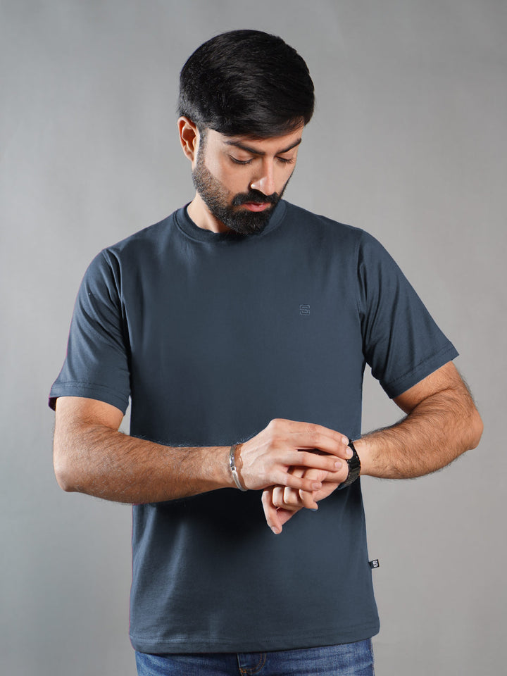 Dark Turquise Half Sleeves Men’s T-Shirt (TEE-300)