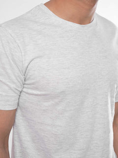 Grey Plain Half Sleeves Men’s Round Neck T-Shirt (TEE-96)