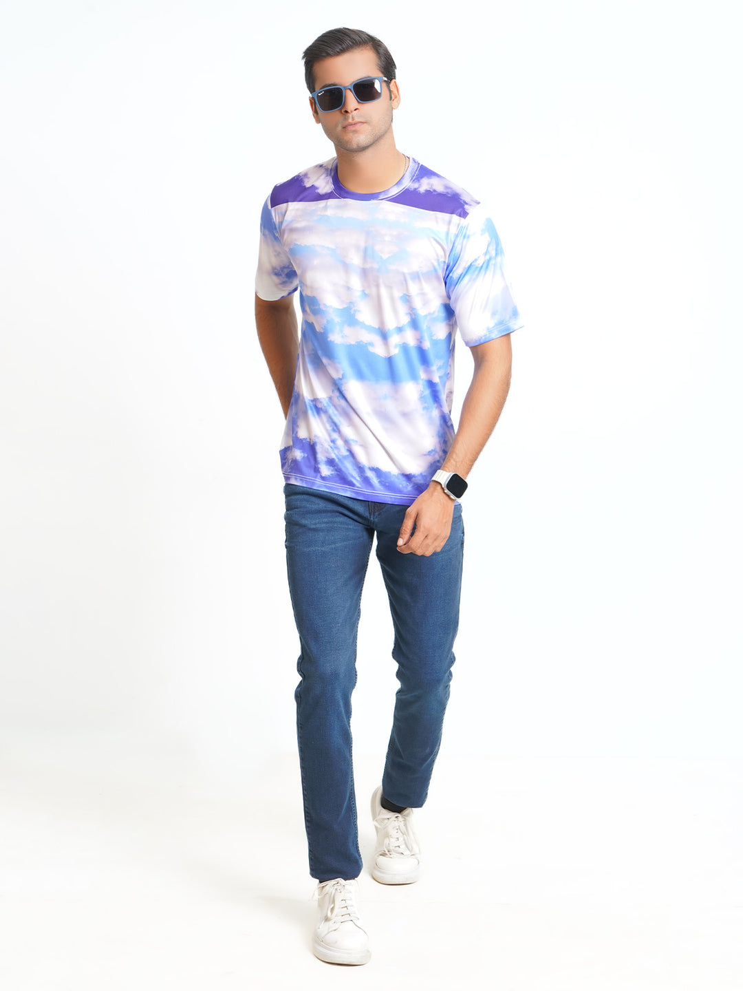 Multi Color Printed Half Sleeves Men’s Dri Fit T-Shirt (TEE-122)