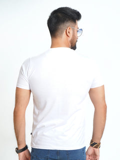 White Plain Half Sleeves Men’s Round Neck T-Shirt (TEE-133)