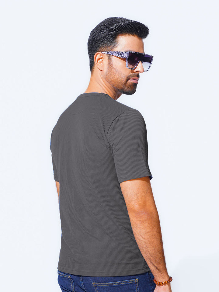 Charcoal Self Premium Dry Fit Crew Neck T-Shirt (TEE-226)