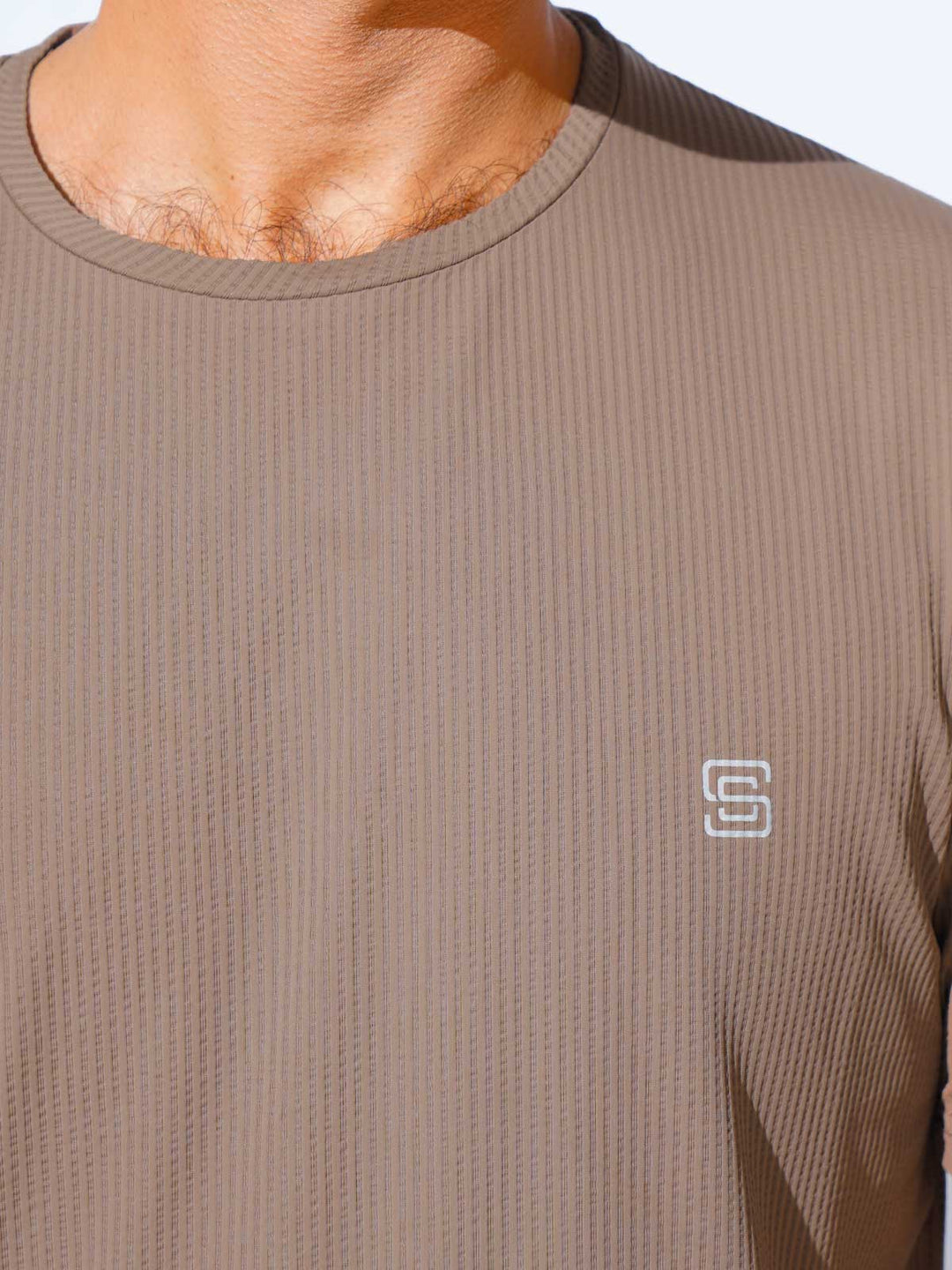 Light Brown Self Premium Dry Fit Crew Neck T-Shirt (TEE-227)