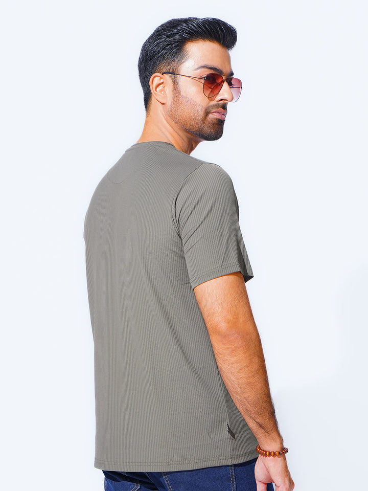 Light Grey Self Premium Dry Fit Crew Neck T-Shirt (TEE-228)