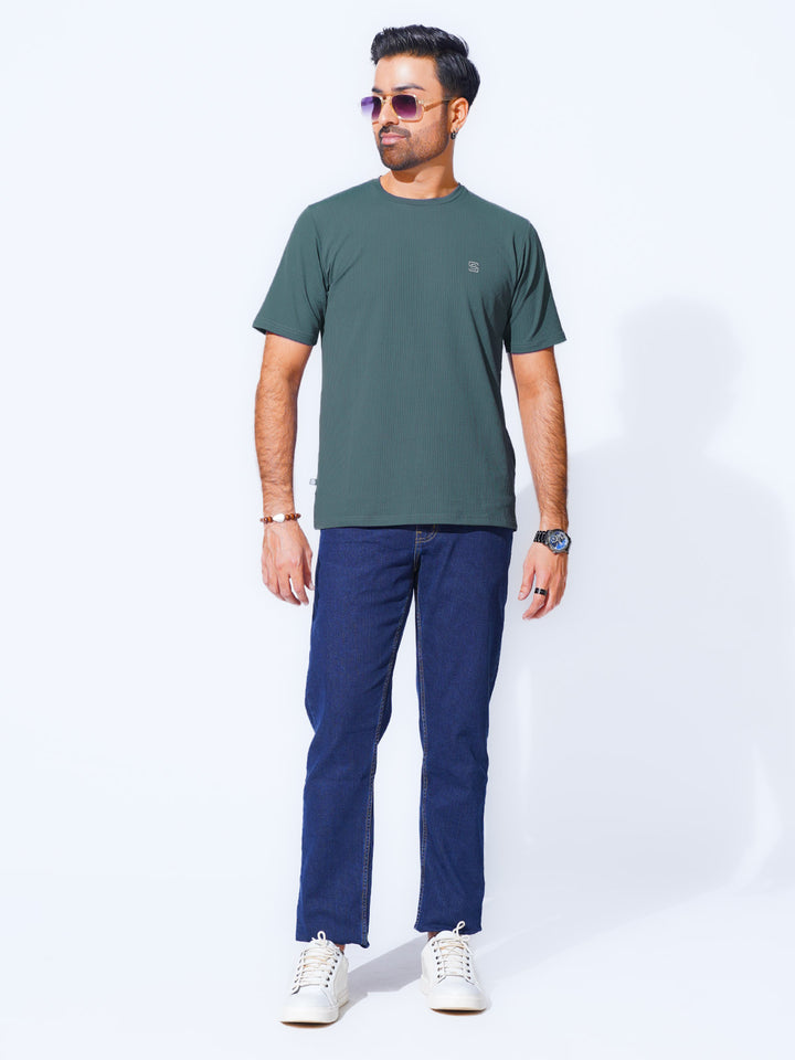 Teal Self Premium Dry Fit Crew Neck T-Shirt (TEE-230)