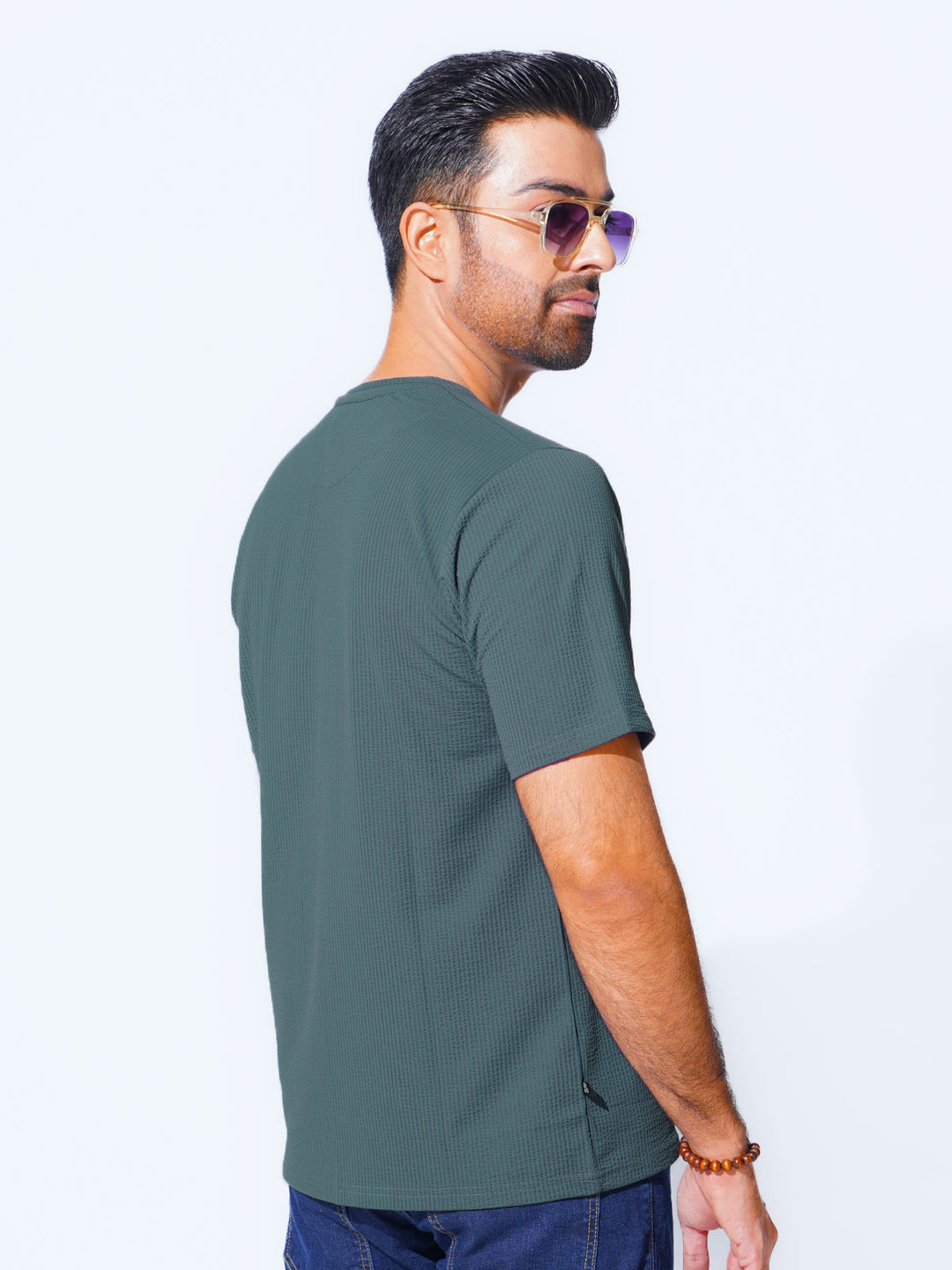 Teal Self Premium Dry Fit Crew Neck T-Shirt (TEE-230)