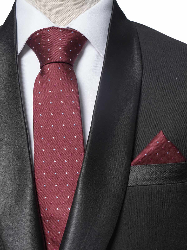 Maroon Designer Tie Set (TS-253)