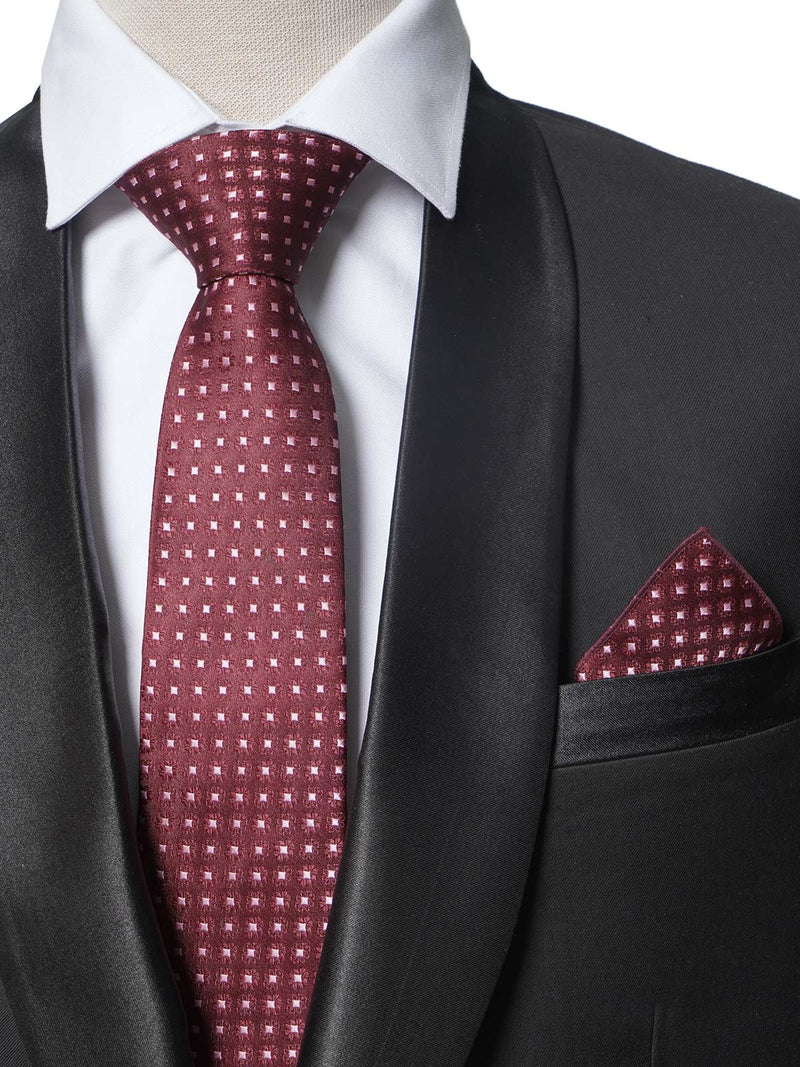 Maroon Designer Tie Set (TS-263)