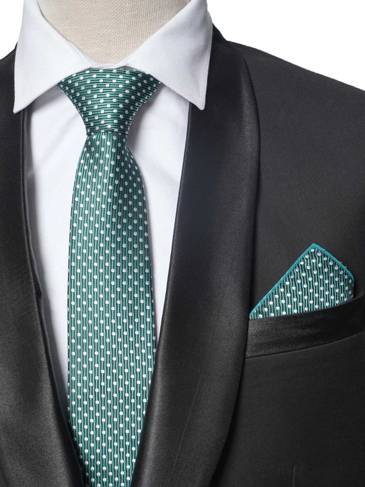 Green Dotted Designer Tie Set (TS-266)