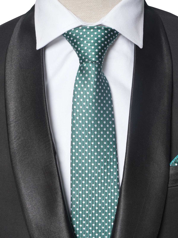 Green Dotted Designer Tie Set (TS-266)