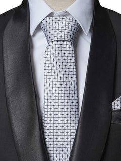 Silver & Black Designer Tie Set (TS-296)