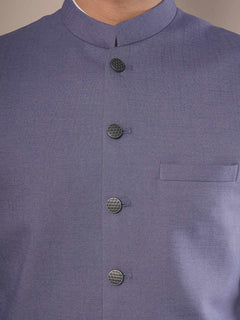 Light Purple Textured Exclusive Range Tropical Formal Waist Coat (WC-166)